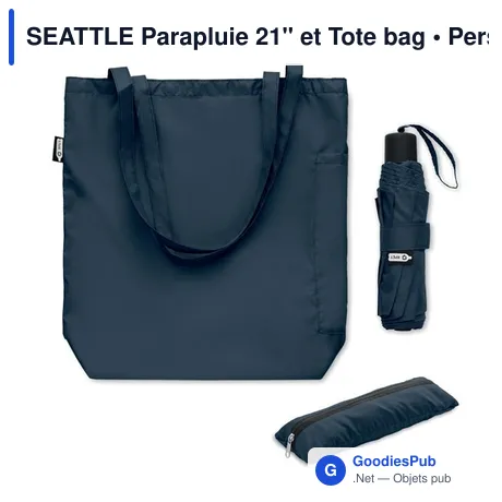 SEATTLE Parapluie 21'' et Tote bag