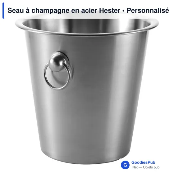 Seau à champagne en acier Hester - Image 1