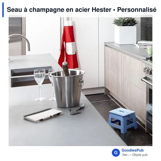 Seau à champagne en acier Hester - Image 2