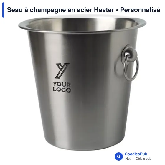 Seau à champagne en acier Hester - Image 4