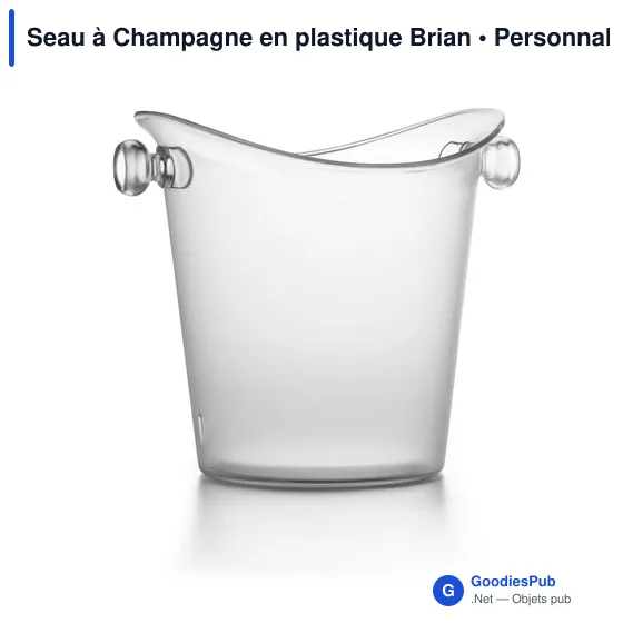 Seau à Champagne en plastique personnalisable avec logo - Brian - Image 2