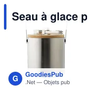 Seau à glace personnalisable en acier inoxydable Fenwick avec logo - Miniature 1