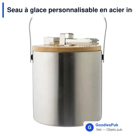 Seau à glace personnalisable en acier inoxydable Fenwick avec logo