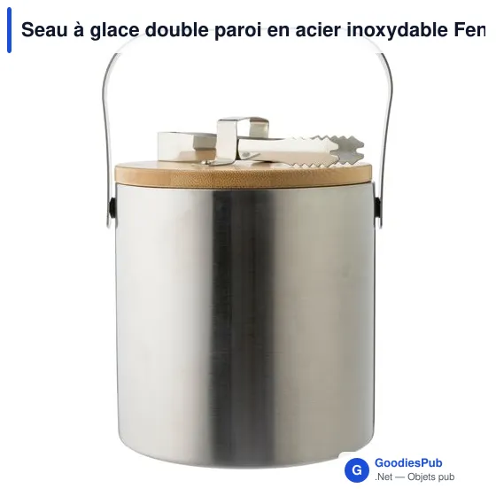 Seau à glace personnalisable en acier inoxydable Fenwick avec logo - Image 1