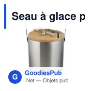 Seau à glace personnalisable en acier inoxydable Fenwick avec logo - Miniature 2