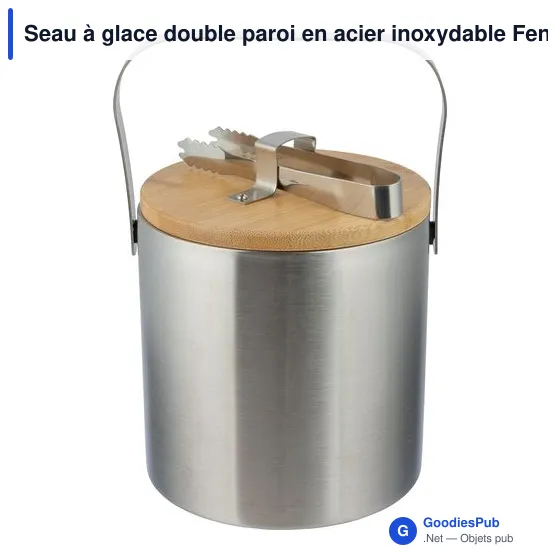 Seau à glace personnalisable en acier inoxydable Fenwick avec logo - Image 2