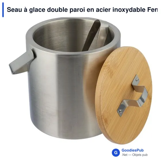 Seau à glace personnalisable en acier inoxydable Fenwick avec logo - Image 5