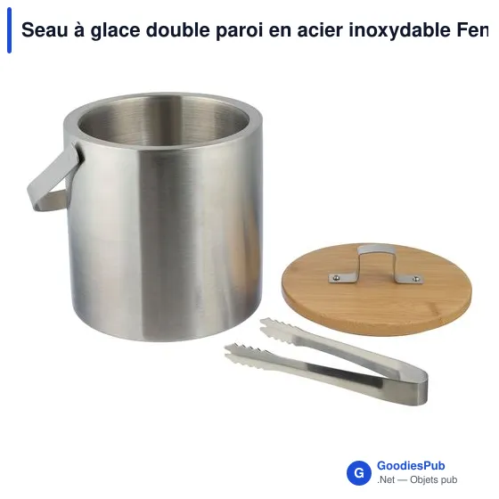 Seau à glace personnalisable en acier inoxydable Fenwick avec logo - Image 6