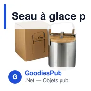 Seau à glace personnalisable en acier inoxydable Fenwick avec logo - Miniature 7