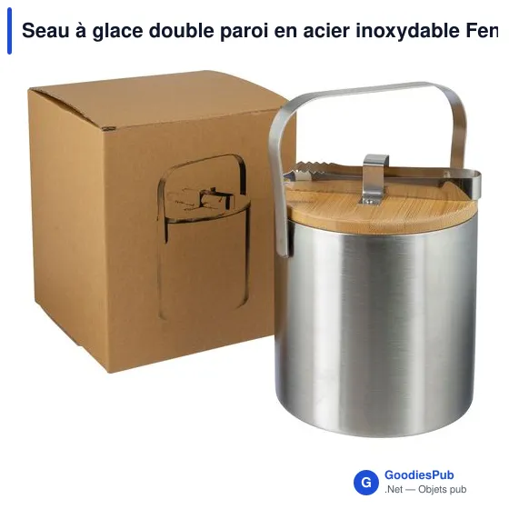 Seau à glace personnalisable en acier inoxydable Fenwick avec logo - Image 7
