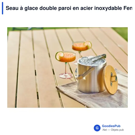 Seau à glace personnalisable en acier inoxydable Fenwick avec logo - Image 8