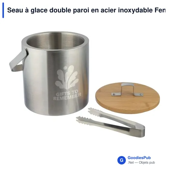 Seau à glace personnalisable en acier inoxydable Fenwick avec logo - Image 9