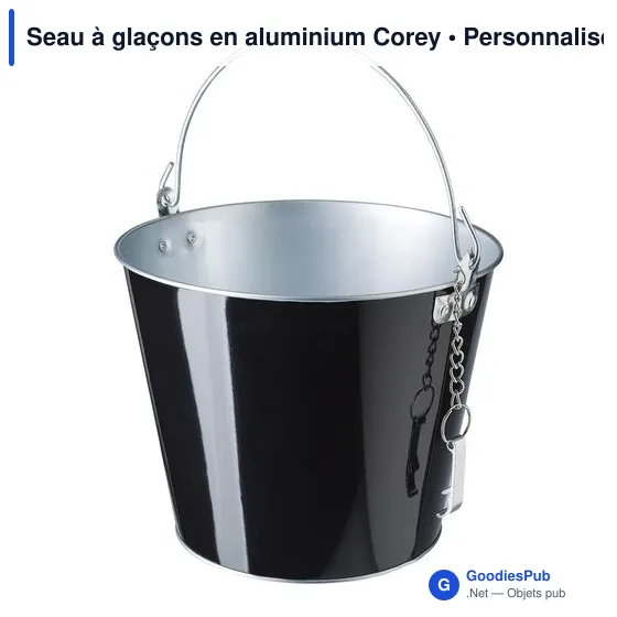 Seau à glaçons personnalisable en aluminium avec logo - Corey - Image 2