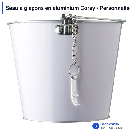 Seau à glaçons personnalisable en aluminium avec logo - Corey - Image 5