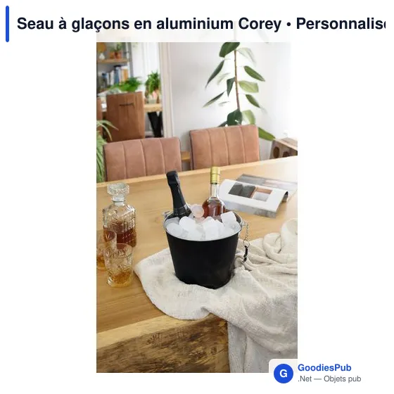 Seau à glaçons personnalisable en aluminium avec logo - Corey - Image 7
