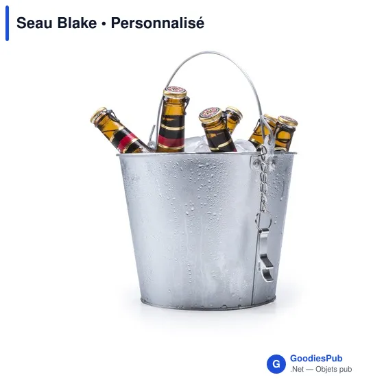 Seau à glace personnalisable avec logo - Seau Blake - Image 1
