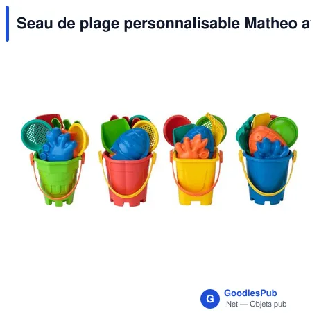 Seau de plage personnalisable Matheo avec logo