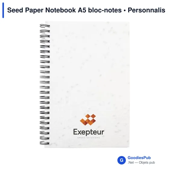 Bloc-notes A5 personnalisable en papier à graines avec logo - Image 11