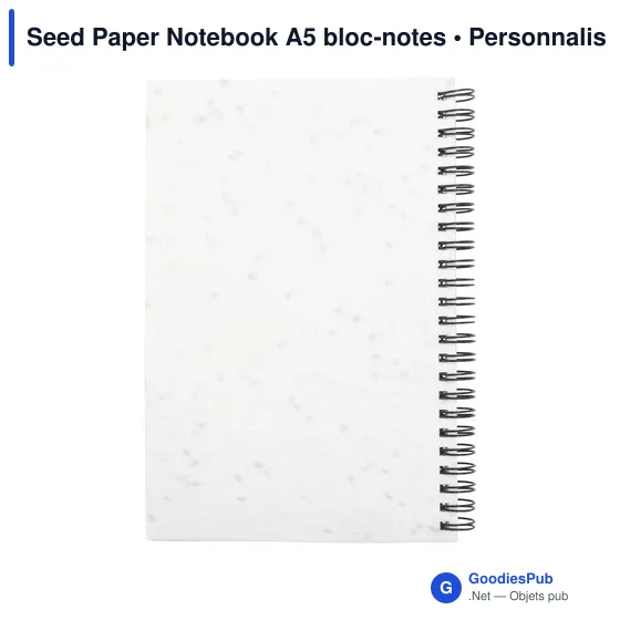 Bloc-notes A5 personnalisable en papier à graines avec logo - Image 12