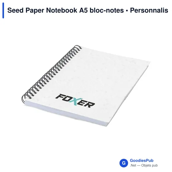 Bloc-notes A5 personnalisable en papier à graines avec logo - Image 4