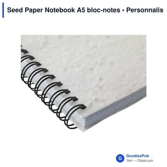 Bloc-notes A5 personnalisable en papier à graines avec logo - Image 7