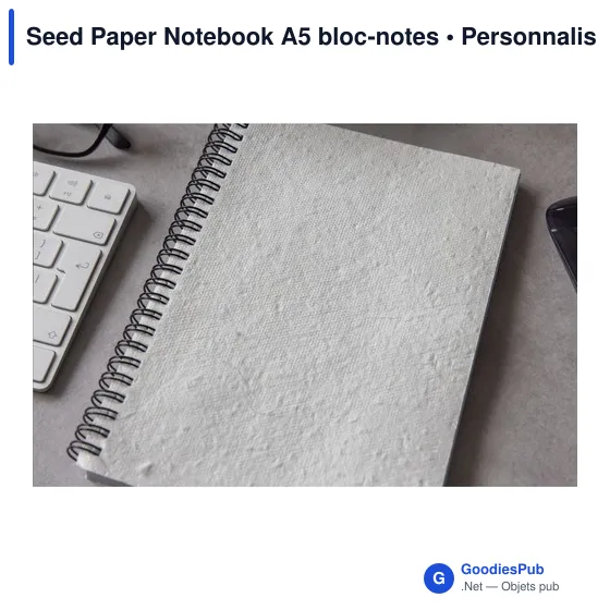 Bloc-notes A5 personnalisable en papier à graines avec logo - Image 8