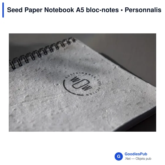 Bloc-notes A5 personnalisable en papier à graines avec logo - Image 9