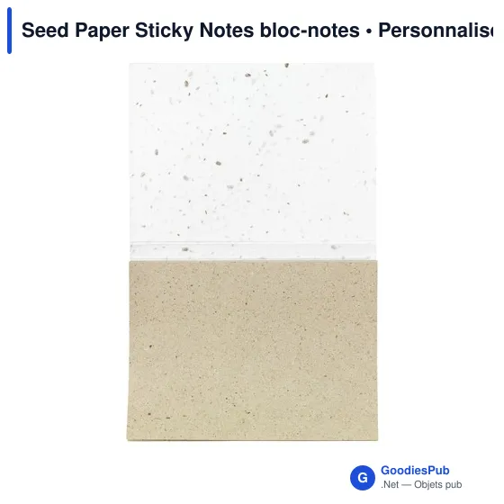 Bloc-notes personnalisable Seed Paper Sticky Notes avec logo - Image 1