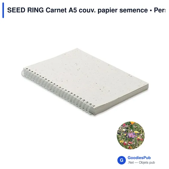 SEED RING Carnet A5 couv. papier semence - Image 1