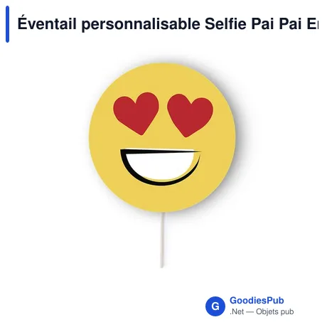 Éventail personnalisable Selfie Pai Pai Emoty avec logo