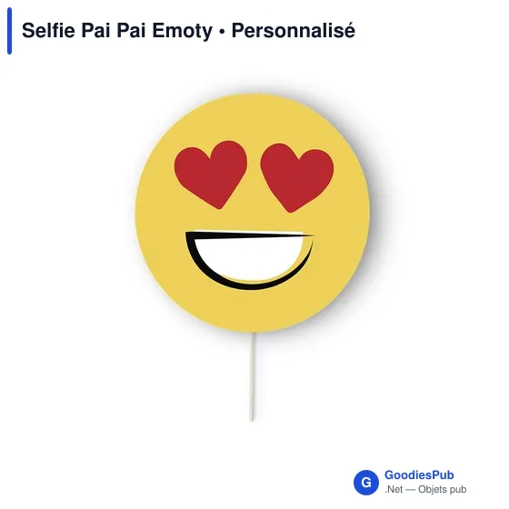 Éventail personnalisable Selfie Pai Pai Emoty avec logo - Image 1