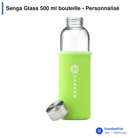 Bouteille en verre personnalisable Senga Glass 500 ml avec logo - Image 1