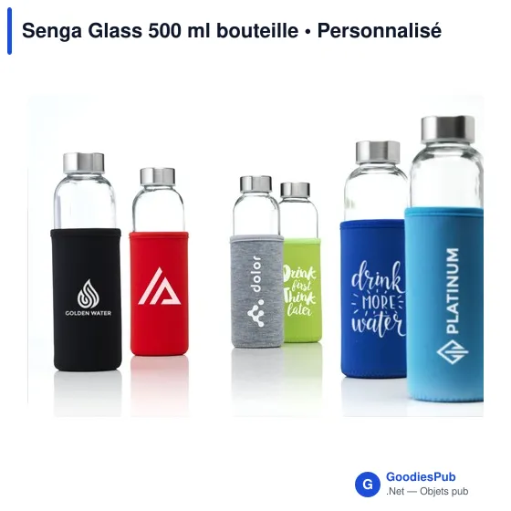 Bouteille en verre personnalisable Senga Glass 500 ml avec logo - Image 11