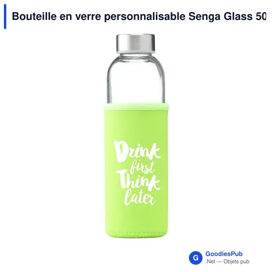 Bouteille en verre personnalisable Senga Glass 500 ml avec logo - Image 4