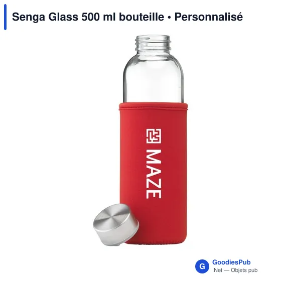 Bouteille en verre personnalisable Senga Glass 500 ml avec logo - Image 10