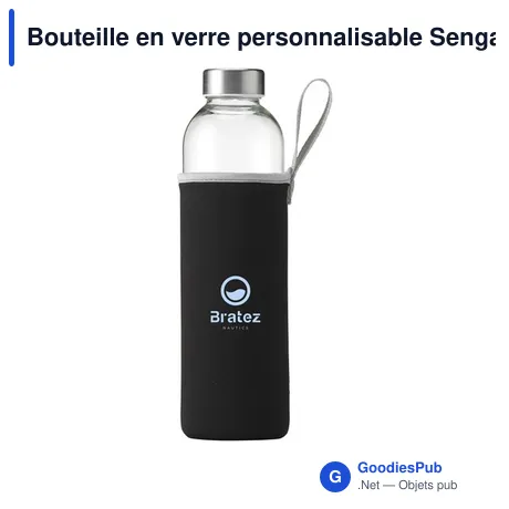 Bouteille en verre personnalisable Senga Glass 750 ml avec logo