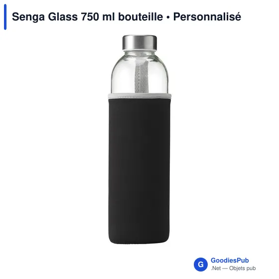 Bouteille en verre personnalisable Senga Glass 750 ml avec logo - Image 2