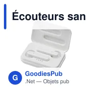 Écouteurs sans fil personnalisables Sensi TWS avec logo - Miniature 1