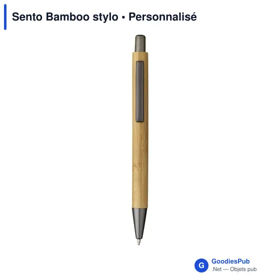 Stylo à bille personnalisable Sento Bamboo avec logo - Image 1