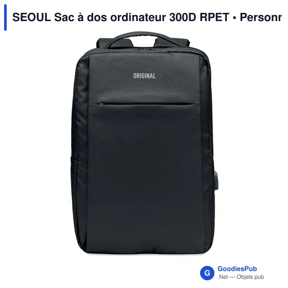 SEOUL Sac à dos ordinateur 300D RPET - Image 6