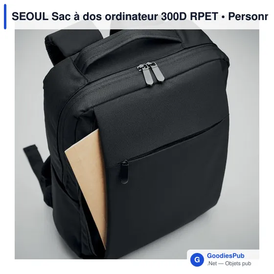 SEOUL Sac à dos ordinateur 300D RPET - Image 7
