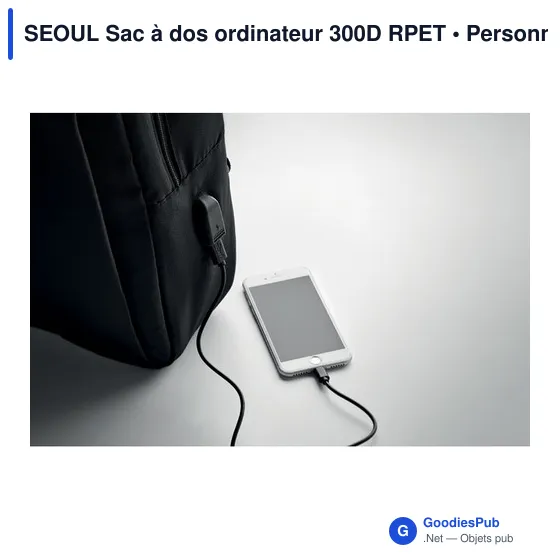 SEOUL Sac à dos ordinateur 300D RPET - Image 8