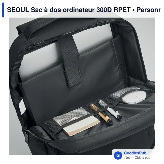 SEOUL Sac à dos ordinateur 300D RPET - Image 9