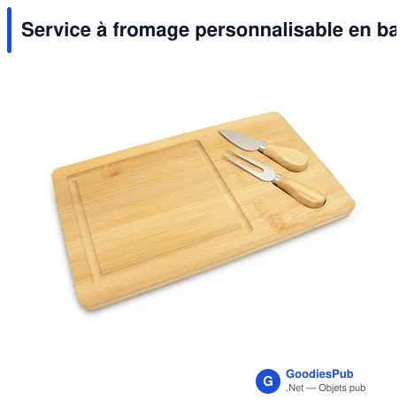 Service à fromage personnalisable en bambou avec logo - Annie