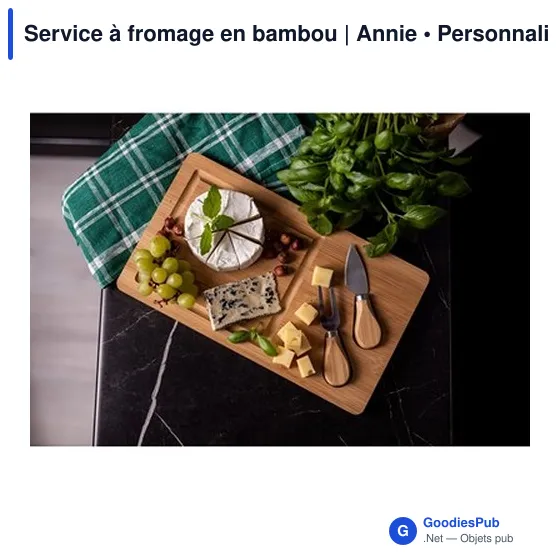 Service à fromage personnalisable en bambou avec logo - Annie - Image 4
