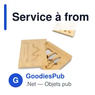 Service à fromage et à vin personnalisable en bambou avec logo - 4 pièces - Miniature 1