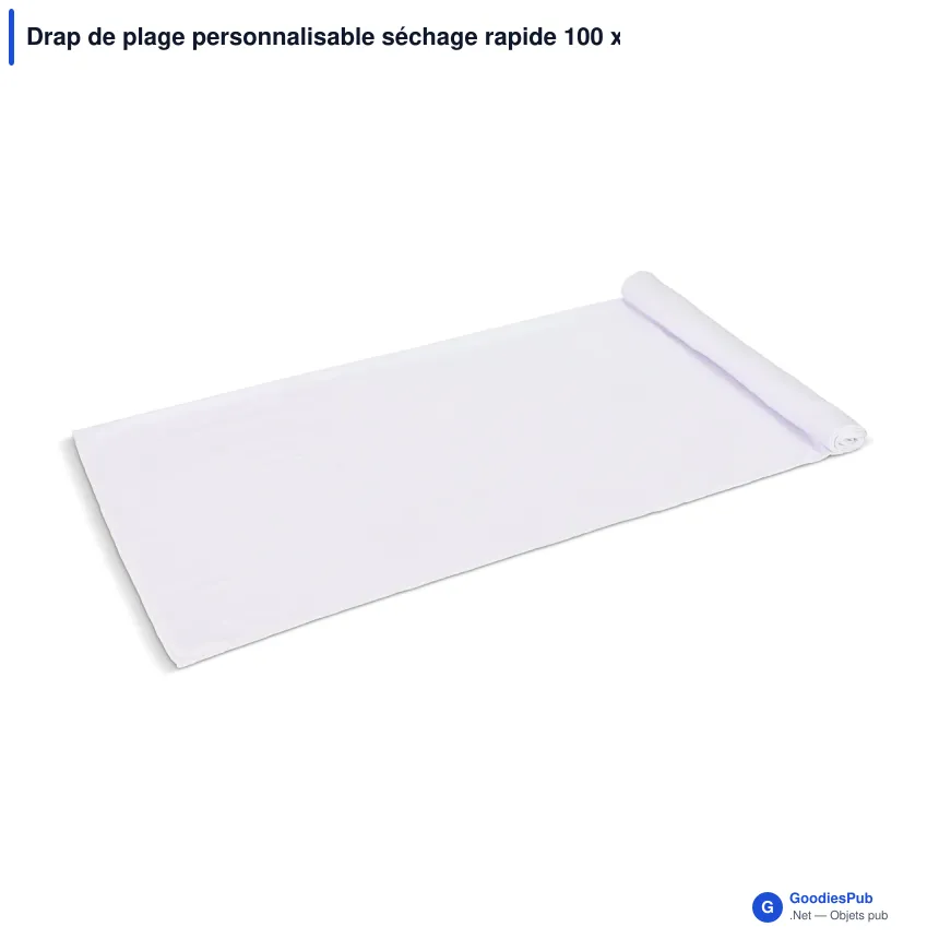 Drap de plage personnalisable séchage rapide 100 x 180 cm avec logo - Quick Dry - Image 2