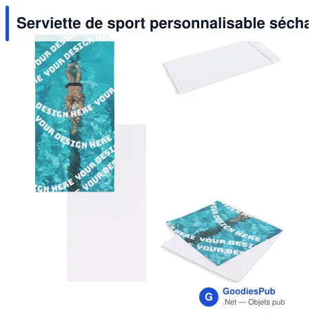 Serviette de sport personnalisable séchage rapide 50 x 100 cm avec logo - Quick Dry