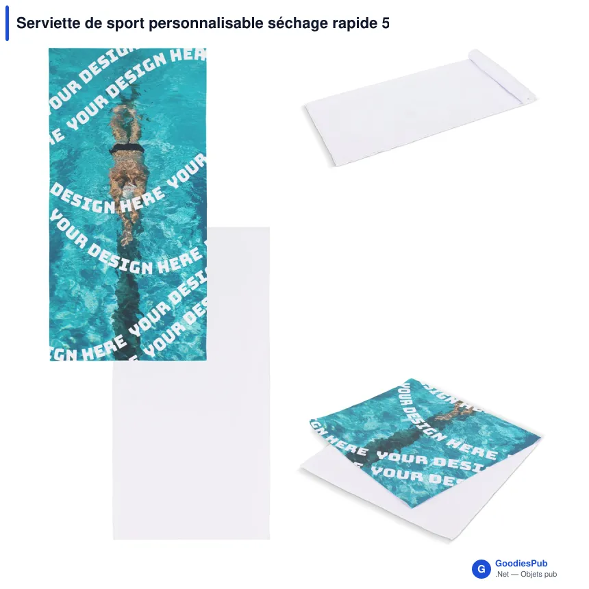 Serviette de sport personnalisable séchage rapide 50 x 100 cm avec logo - Quick Dry - Image 1