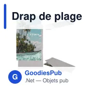 Drap de plage séchage rapide personnalisable R-PET avec logo - 100 x 180 cm - Miniature 1